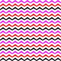 Vector Zigzag multicolourd Seamless Pattern. Curved Wavy Zig Zag Line Royalty Free Stock Photo