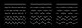Vector zigzag and wavy horizontal underline. Waves line set in color of the year. Set of wavy lines. Wave ornament Royalty Free Stock Photo