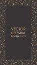 Vector zodiac constellations background with copy space. Celestial card template for stories and web banners