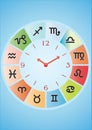 Vector zodiac with watch Royalty Free Stock Photo