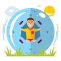 Vector Zorbing Concept. Flat style colorful Cartoon illustration.