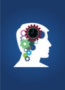 Gear brain thinker vectoral composition