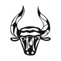 Vectorial illustration, head healthy ferocious bull on a white background Royalty Free Stock Photo