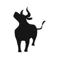 Vectorial illustration, head healthy ferocious bull on a white background Royalty Free Stock Photo