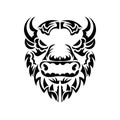 Vectorial illustration, head healthy ferocious bull on a white background Royalty Free Stock Photo