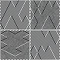 Vectorial seamless pattern collection with oblique black segments Royalty Free Stock Photo
