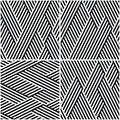 Vectorial seamless pattern collection with oblique black segments Royalty Free Stock Photo