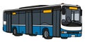 The blue and white city bus Royalty Free Stock Photo