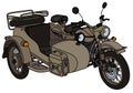 The vintage sand military sidecar