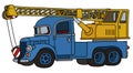 The funny old blue and yellow truck crane