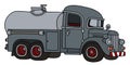 The funny classic gray tank truck