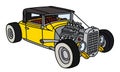 The funny yellow hotrod Royalty Free Stock Photo