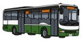 The green and white city bus Royalty Free Stock Photo