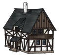 The historical half timbered house
