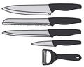 The black kitchen knives set Royalty Free Stock Photo