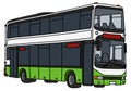The green and white double decker bus Royalty Free Stock Photo