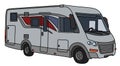 The silver large motor home