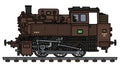 The retro brown tank engine steam locomotive