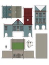 The paper model of an old town house Royalty Free Stock Photo