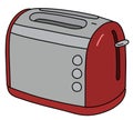 The red and steel electric toaster