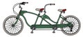 The green tandem bicycle