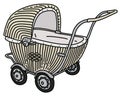 The retro light wicker stroller