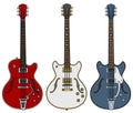 Three retro electric guitars