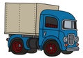 The retro blue delivery truck