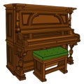 The old pianino with a chair Royalty Free Stock Photo