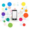 Vectors illustrations smart phone Icon digital communication
