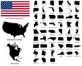 Vectors of USA states Royalty Free Stock Photo