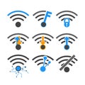 Vectors wireless internet network symbol