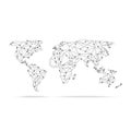 Vectors World Map polygonal precision low-poly Royalty Free Stock Photo