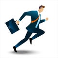 Vectort illustration of a businessman working with a dynamic concept business briefcase Royalty Free Stock Photo