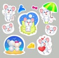 Vectotr cartoon iliustration, stickers pack, symbol of the year