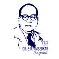 Vectpr illustration of Dr Bhimrao Ramji Ambedkar with Constitution of India for Ambedkar Jayanti Royalty Free Stock Photo