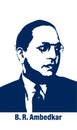 Vectpr illustration of Dr Bhimrao Ramji Ambedkar with Constitution of India for Ambedkar Jayanti