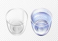 Vectpr realistic empty, glass with water cup set Royalty Free Stock Photo