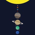 Vectro illustration of Solar System. Flat design.