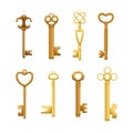 Vector set of retro keys in flat style Royalty Free Stock Photo