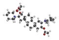 Vecuronium bromide muscle relaxant drug (paralyzing agent). Used in anesthesia but also in lethal injection cocktails. Atoms are