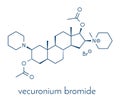 Vecuronium bromide muscle relaxant drug (paralyzing agent). Used in anesthesia but also in lethal injection cocktails. Skeletal