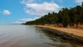 Veczemju Cliffs Red Rocks, Latvia. Red Sandstone Cliff by the Baltic Sea Coast of Vidzeme Royalty Free Stock Photo