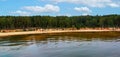 Veczemju Cliffs Red Rocks, Latvia. Red Sandstone Cliff by the Baltic Sea Coast of Vidzeme Royalty Free Stock Photo