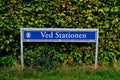 Ved stationen street name in Kastrup Denmark Royalty Free Stock Photo