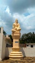 Veda Vyasa Statue on a pillar in Yoganarasimha swamy Temple, Kaivara. Royalty Free Stock Photo