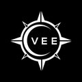 VEE abstract technology logo design on Black background. VEE creative initials letter logo concept