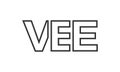 VEE logo design template with strong and modern bold text. Initial based vector logotype featuring simple and minimal typography. Royalty Free Stock Photo