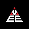 VEE triangle letter logo design with triangle shape. VEE triangle logo design monogram. VEE triangle vector logo template with red