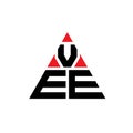 VEE triangle letter logo design with triangle shape. VEE triangle logo design monogram. VEE triangle vector logo template with red Royalty Free Stock Photo